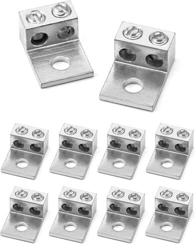 QWORK Dual Aluminum Ground Lug, 10Pcs Mechanical Lug 10 AWG Wire Easy to Install Cables and Power Cords Electrical Equipment Lugs in Saudi Arabia
