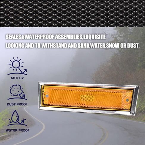 مصابيح علامة الجانب الأمامي متوافقة مع 1981-1991 CHEVY C10 C20 C30 Blazer GMC C1500 C2500 JIMMY Suburban Pickup LH RH SIDE AMBER MARKER MARKER LIGHT in Kuwait