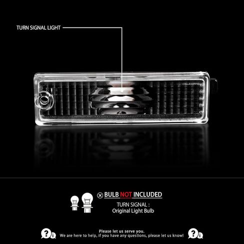 Autozensation Compatible with Chevy Camaro Z28 SS 1993-2002, Black Housing Clear Lens Bumper Lights and Rear Side Marker, L+R Pair Assembly in Saudi Arabia