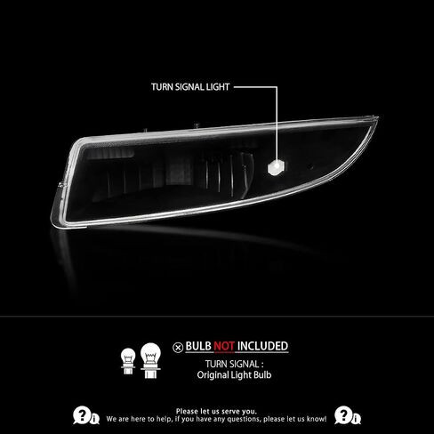 Autozensation Compatible with Chevy Camaro Z28 SS 1993-2002, Black Housing Clear Lens Bumper Lights and Rear Side Marker, L+R Pair Assembly in Saudi Arabia