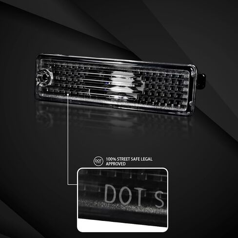 Autozensation Compatible with Chevy Camaro Z28 SS 1993-2002, Black Housing Clear Lens Bumper Lights and Rear Side Marker, L+R Pair Assembly in Saudi Arabia