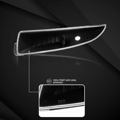 Autozensation Compatible with Chevy Camaro Z28 SS 1993-2002, Black Housing Clear Lens Bumper Lights and Rear Side Marker, L+R Pair Assembly in Saudi Arabia
