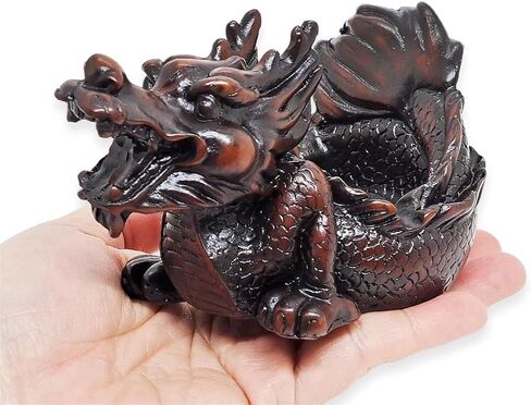 WitnyStore Tiny 4" Long Brown Lying Prone Looking Up Monkey Ashtray - Miniature Hand Made Painted Resin Animals Decorative Figurines Ashtrays Cigarette Holder Home Décor Accents Souvenirs Gifts in Kuwait