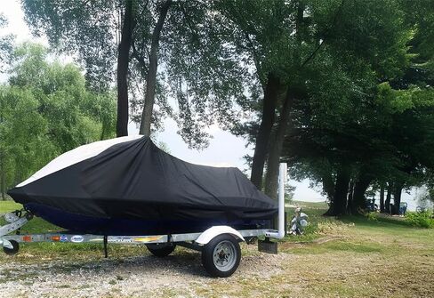 SBU Super-Duty Top of the Line Jetski Cover متوافق مع Yamaha Wave Runner VX110 Deluxe 2005-2006 PWC Cover Black/Gray in Saudi Arabia