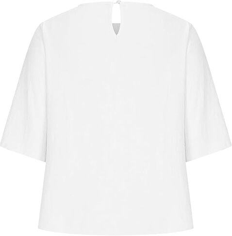 Womens Summer Cotton Linen Half Sleeve Shirt Crewneck Loose Fit Solid Oversized Basic Tee Blouse Tops in Kuwait