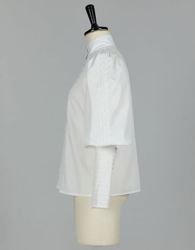 Victorian Blouse Women Puff Sleeve Blouse Button Down Ruffle Dressy Shirts Tops in Saudi Arabia