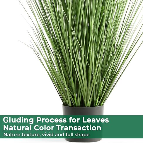 Faux 4ft 2-Pack Horsetail Reed Grass with Green Spikes, 48in Tall Indoor Outdoor Fake Grass in Pot, Home Office Decorative Artificial Plant & Greenery, Wedding Decor Bristlegrass in Kuwait