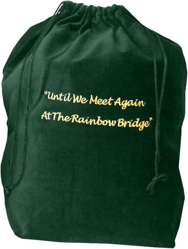 Small Burgundy Rainbow Bridge Velvet Cremation Urn Bag - Velvet Cotton Bag for Urn - Small Size 9"L x 6"W x 9"H - Great for Holding a Pet Urn Measuring 7"H or Smaller in Kuwait