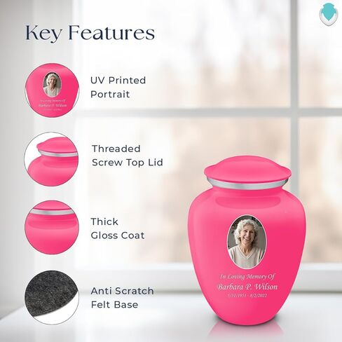 Geturns احتضان جرات حرق جثث الصورة الصغيرة للرماد البشري I Pearl Candy Red Photo Urn للرجال والنساء أنا 44 رطلاً in Kuwait