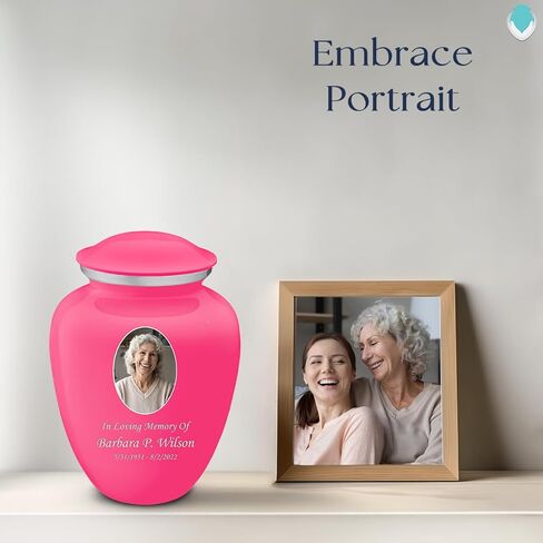 Geturns احتضان جرات حرق جثث الصورة الصغيرة للرماد البشري I Pearl Candy Red Photo Urn للرجال والنساء أنا 44 رطلاً in Kuwait