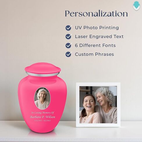 Geturns احتضان جرات حرق جثث الصورة الصغيرة للرماد البشري I Pearl Candy Red Photo Urn للرجال والنساء أنا 44 رطلاً in Kuwait