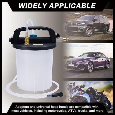 2L Vacuum Brake Bleeder Kit, Pneumatic Brake Fluid & Clutch Bleeding Extractor with 1L Refilling Bottle in Kuwait