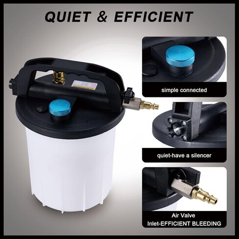 2L Vacuum Brake Bleeder Kit, Pneumatic Brake Fluid & Clutch Bleeding Extractor with 1L Refilling Bottle in Kuwait
