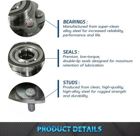 Bodeman - 4X4 4WD Models Front Wheel Hub and Bearing Assembly 2PC Set for Tacoma 4Runner FJ Cruiser Lexus GX470 GX460 in Saudi Arabia
