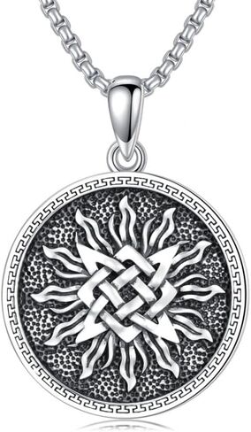 PELOVNY Sun Necklace 925 Sterling Silver Golden Jade Sun Pendant Sun Jewelry for Mothers Day Birthday Christmas Gifts Men Women in Kuwait