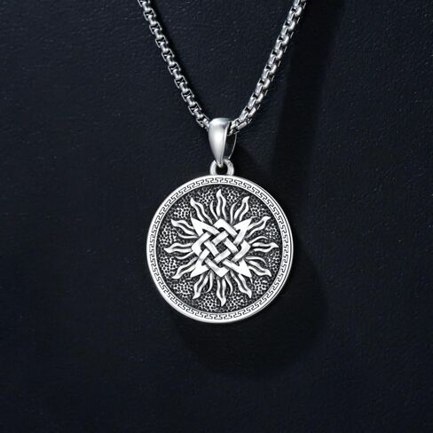 PELOVNY Sun Necklace 925 Sterling Silver Golden Jade Sun Pendant Sun Jewelry for Mothers Day Birthday Christmas Gifts Men Women in Kuwait