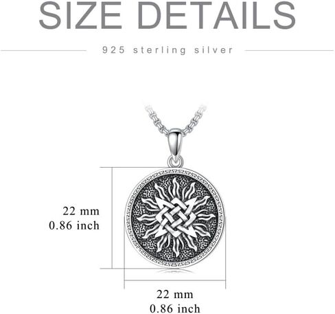 PELOVNY Sun Necklace 925 Sterling Silver Golden Jade Sun Pendant Sun Jewelry for Mothers Day Birthday Christmas Gifts Men Women in Kuwait