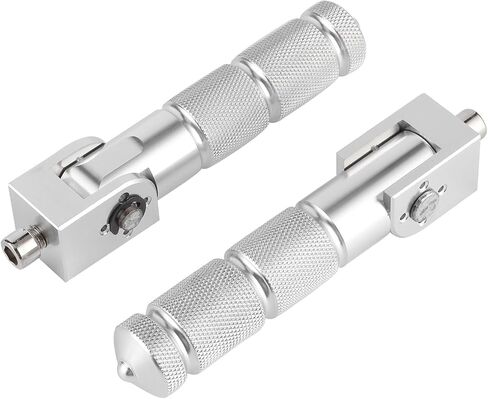 Aluminum Motorcycle Foot Pegs, 90 Degree Folding Support Rod 2Pcs Universal 8MM Pedals, with Rebound Front and Fixed Rear, for (Silver) in Saudi Arabia