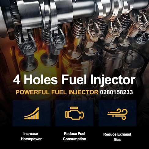 0280158191 Fuel Injectors 6 PCS 4 Holes Compatible with Ford Transit 150 250 350 3.7L V6 Compatible with Lincoln MKS MKT MKX MKZ 3.7L V6 in Kuwait