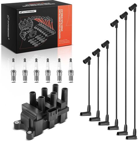 لفائف الإشعال 1-Premium 1 مع 6 أسلاك قابس شرارة و 6 شمعات شرارة Iridium متوافقة مع Ford Ranger 2001-2003 V6 3.0L & Mazda B3000 2001 V6 3.0L ، Flex in Saudi Arabia