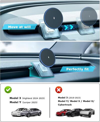 Phone Mount for Tesla Model 3 Highland 2024 2025, Magnetic Phone Holder for Tesla Model 3 Accessories 2024 2025, Easy Installation for MagSafe, Compatible with iPhone 16 15 14 13 12 Series in Saudi Arabia