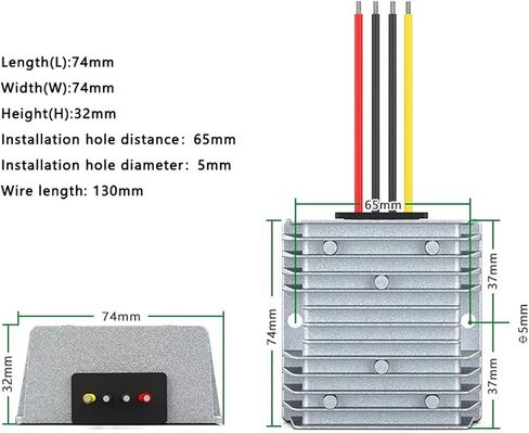 1pcs 24V 36V 72V 60V 48V TO 12V 15A 20A 25A Automotive Step-down Power Supply Module 15V-90V TO 12V Converter Regulator(10A_12V) in Saudi Arabia