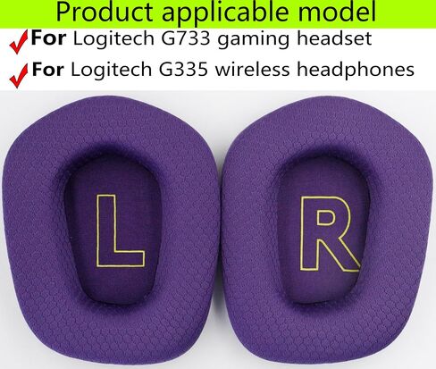 G733 Replacement Ear Pads Compatible with Logitech G733 Gaming Headphones G335 Wireless Ear Pads with Soccer mesh Weave Soft and Comfortable (Gray) in Saudi Arabia