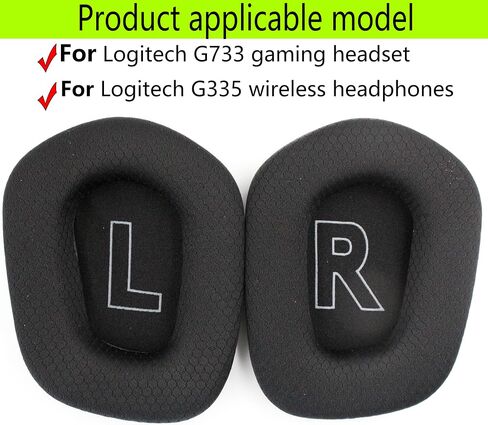 G733 Replacement Ear Pads Compatible with Logitech G733 Gaming Headphones G335 Wireless Ear Pads with Soccer mesh Weave Soft and Comfortable (Gray) in Saudi Arabia