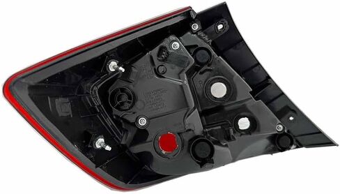 سيدان فقط سائق الجانب الأيسر من ضوء الذيل WO/لمبة متوافقة مع 2016-2021 Honda Civic Brake Brake Lamp Clear & Red Lens Halogen Presaction (Side Driver) in Kuwait