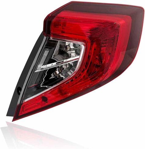 سيدان فقط سائق الجانب الأيسر من ضوء الذيل WO/لمبة متوافقة مع 2016-2021 Honda Civic Brake Brake Lamp Clear & Red Lens Halogen Presaction (Side Driver) in Kuwait