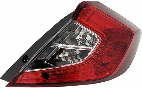سيدان فقط سائق الجانب الأيسر من ضوء الذيل WO/لمبة متوافقة مع 2016-2021 Honda Civic Brake Brake Lamp Clear & Red Lens Halogen Presaction (Side Driver) in Kuwait