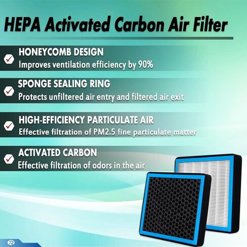CF10285 (P3502WS) مرشح الهواء المقصورة مع الكربون المنشط متوافق مع | 2005-2020 تويوتا كامري 4Runner Highlander RAV4 TUNDRA COROLLA & LEXUS & SCION | استبدال مكيف الهواء OEM HEPA in Saudi Arabia