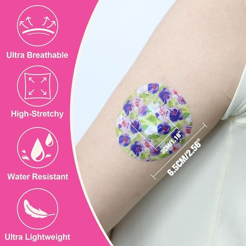 أغطية مستشعر مقاوم للماء على طراز الزهور لليبر 3 زائد وبقع ضمادة لاصقة libre 3 overpatch ، حزمة من 20pcs ， 5 أنماط in Kuwait
