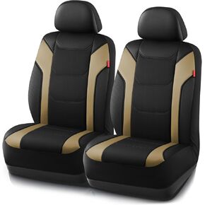 غطاء مقعد السيارة من Rubbermaid Leather-غطاء مقعد أمامي عالمي ، وتوافق مع الوسادة الهوائية ، وسهلة التثبيت ، ومقاومة مقاومة للماء ودائم للسيارات للشاحنات والشاحنات وسيارات الدفع الرباعي والشاحنات-الأسود in Saudi Arabia