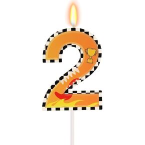 Car Birthday Candle for Cake - Two Fast Themed Number 2 Candle Birthday Boy, Race Car Wheels Party Decorations in Kuwait