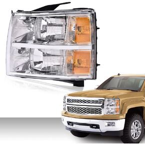 G-PLUS LED DRL Headlights, Compatible with 2007-2014 Chevy Silverado 2500 3500 & HD/Fit 2007-2013 Chevy Silverado 1500 Bumper Headlamp, Smoky lens Black Housing Clear Reflector in Kuwait