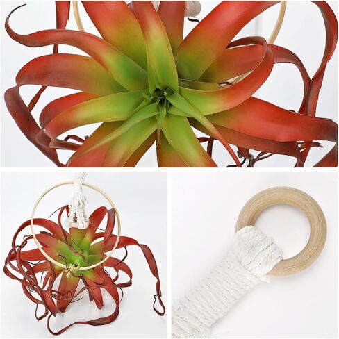 Artificial Air Plants 11 Inch Faux Flocking Tillandsia Real Touch Lifelike Fake Succulents Fall Plants for Home Garden Office Indoor Outdoor Decor in Kuwait