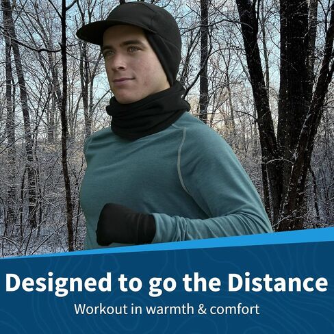 TrailHeads Men’s Winter Hat with Visor - Fleece Beanie for Men - Warm Hats for Men - Black Beanie, Running, Winter Golf in Saudi Arabia