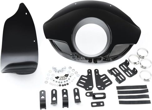 5 3/4 "المصباح الأمامي للهدية للمحركات الأمريكية الكلاسيكية لعام 2012 لـ Chopper 2013 W/Forks Black (ABS Plastic) (1) in Kuwait