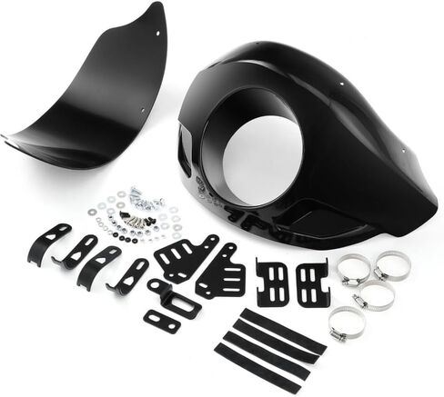 5 3/4 "المصباح الأمامي للهدية للمحركات الأمريكية الكلاسيكية لعام 2012 لـ Chopper 2013 W/Forks Black (ABS Plastic) (1) in Kuwait