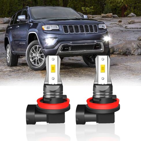 2 LED fog light bulbs for Jeep Grand Cherokee 2014-2018,H11 LED fog light bulbs, 3200 lumens super bright, 6000K Xenon white, GSP chip, DRL replacement lights in Saudi Arabia