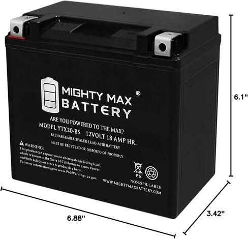 Mighty Max Battery 12V 18Ah Replacement Battery Compatible with Weize YTX20-BS in Saudi Arabia