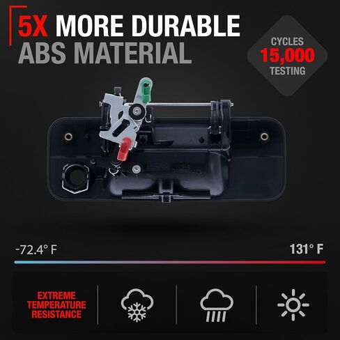 Tailgate Handle Assembly Replacement, Upgraded Metal - Compatible with 2007-2013 Toyota Tundra - Liftgate Latch Handle, Textured Black No Camera Hole - OEM 69090-0C040, 81213, TO1915113 in Kuwait