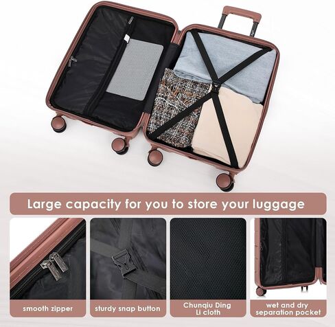 3-piece Set of Four-wheel Hardshell Travel Luggage with 100% PP Material, Embedded Password Lock, Silent Universal Dual Spinner Wheel, 20 Inches/24 Inches/28 Inches in Saudi Arabia