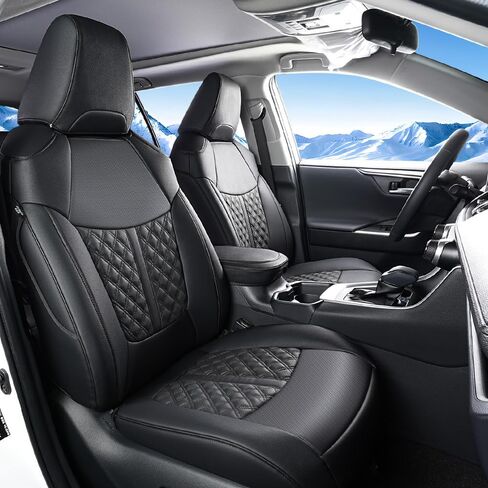 RAV4 Seat Covers, Custom Fit Toyota RAV4 2019 2020 2021 2022 2023 2024 2025, Full Covered Vehicle Accessories Fit for RAV 4 LE, XLE, XLE Premium, Limited - Black in Kuwait