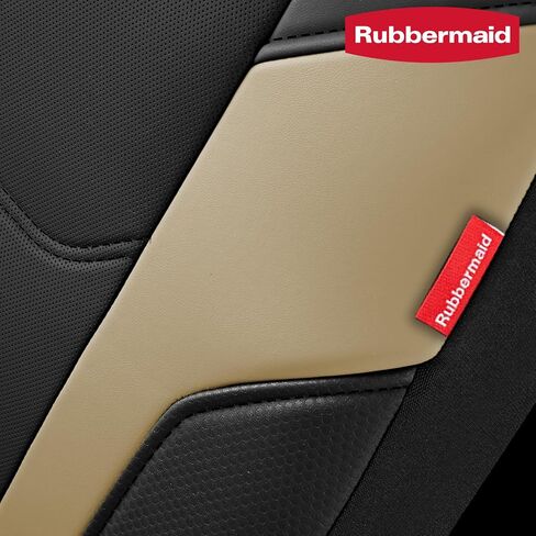 غطاء مقعد السيارة من Rubbermaid Leather-غطاء مقعد أمامي عالمي ، وتوافق مع الوسادة الهوائية ، وسهلة التثبيت ، ومقاومة مقاومة للماء ودائم للسيارات للشاحنات والشاحنات وسيارات الدفع الرباعي والشاحنات-الأسود in Saudi Arabia