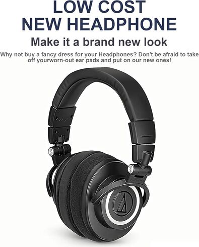 وسائد أذن بديلة من جل التبريد M50X متوافقة مع سماعات الأذن Audio-Technica ATH M50X/M40X/M40/M30/M20 من إسفنج الذاكرة ووسادات الأذن وأغطية الأذن وأجزاء إصلاح أكواب الأذن in Saudi Arabia