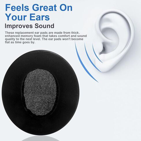 وسائد أذن بديلة من جل التبريد M50X متوافقة مع سماعات الأذن Audio-Technica ATH M50X/M40X/M40/M30/M20 من إسفنج الذاكرة ووسادات الأذن وأغطية الأذن وأجزاء إصلاح أكواب الأذن in Kuwait