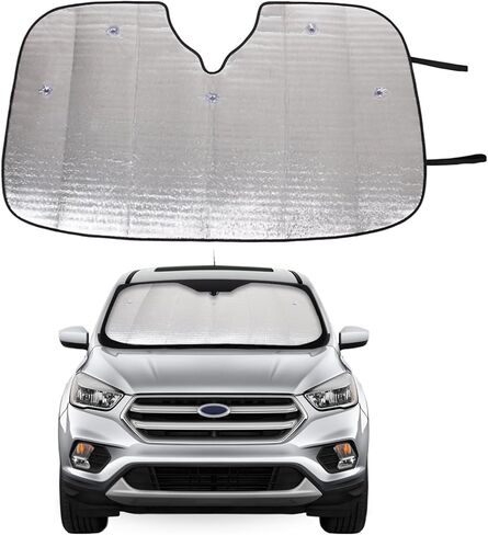 Front Windshield Sunshade for Ford Escape 2013-2019 SUV (Not Fit Titanium), Front Window Sun Shade, Foldable Reflective Sun Visor, Screen Shield Cover UV Blocker Protector HeatShield with Suction Cups in Kuwait