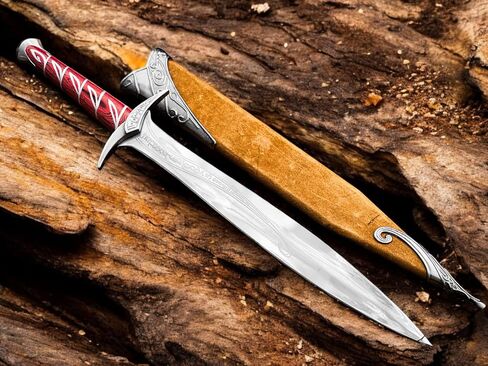 Handmade Movie Replica Engraved Stainless Steel Blade Medieval Styled Authentic Steel Sting Short Engraved J2 Steel Sword with Wall Mounting Scabbard Included Fantasy Sword in Saudi Arabia
